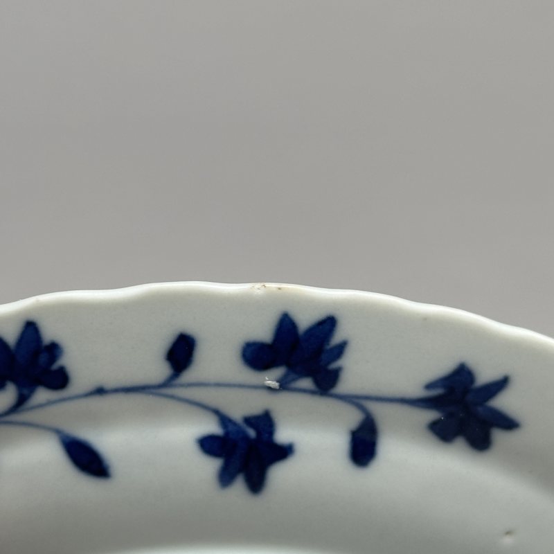 清晚期 青花洞石花卉纹碟一对 - 图10