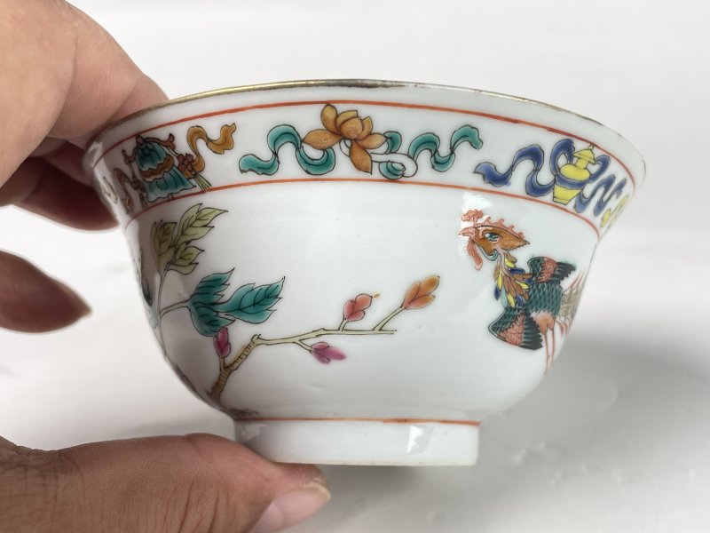 清光绪 粉彩凤穿牡丹纹杯 - 图6