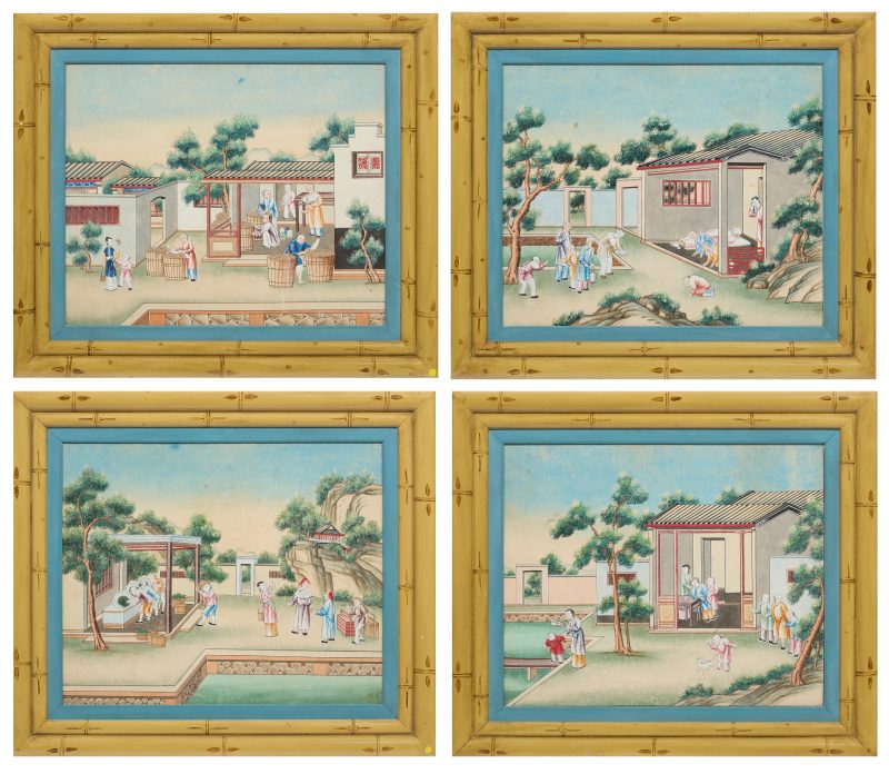 十九世紀上半葉 生活場景圖一組四幅 | Chinese export school, first half of 19th century - 图6