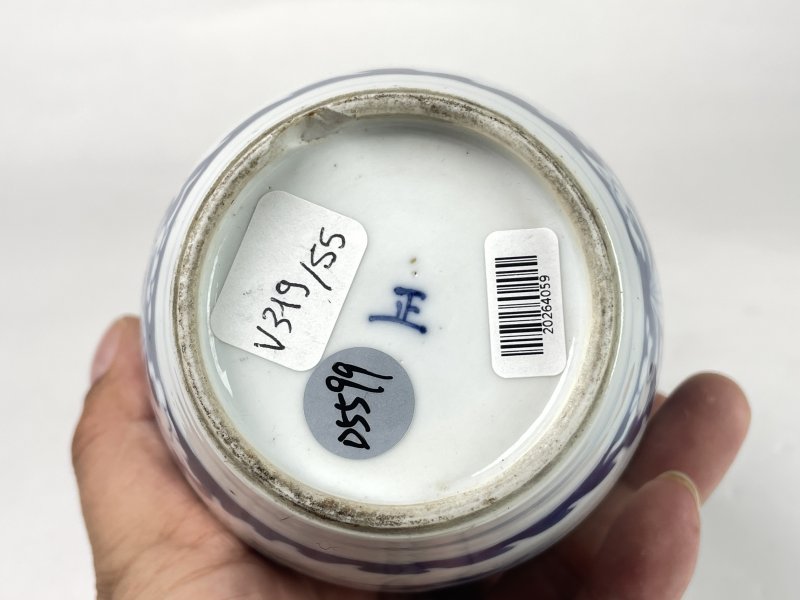 清康熙 青花开光花卉纹梅瓶 - 图12