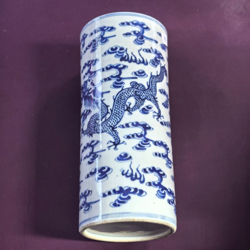 清晚期 青花云龙纹帽筒 - 图6