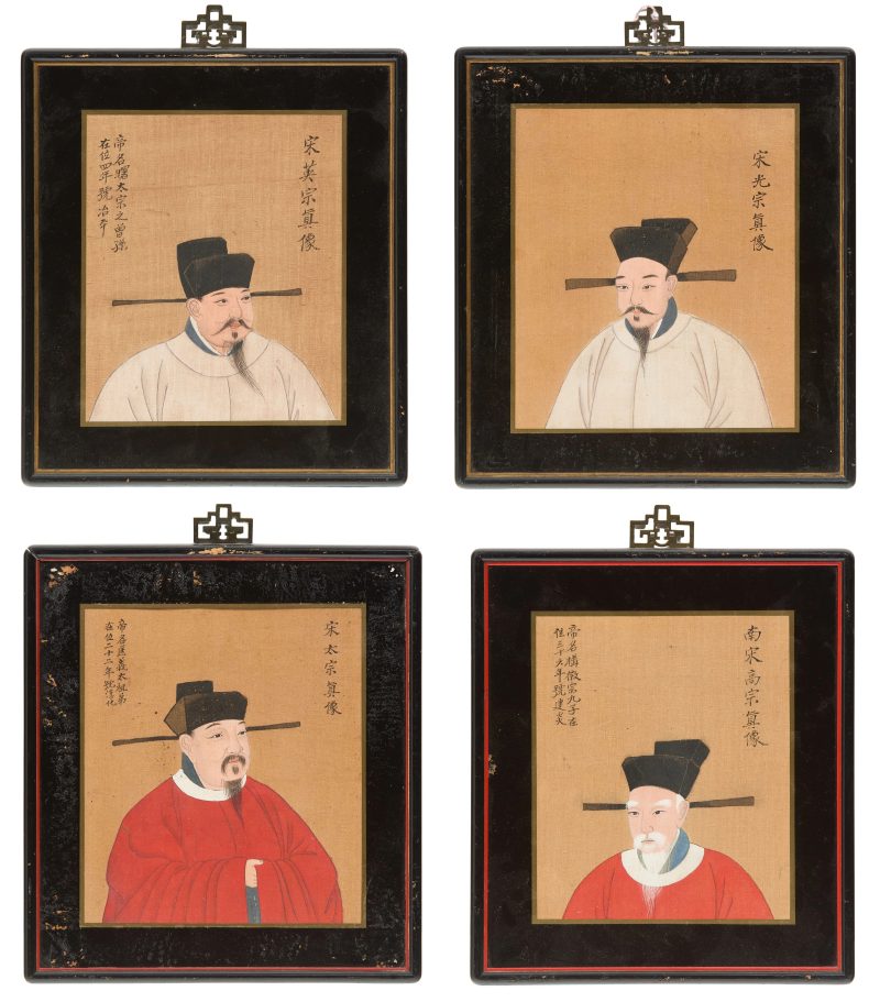 清晚期 宋代君王像四幅，設色絹本，玻璃木框 | Chinese school, late Qing dynasty - 图6