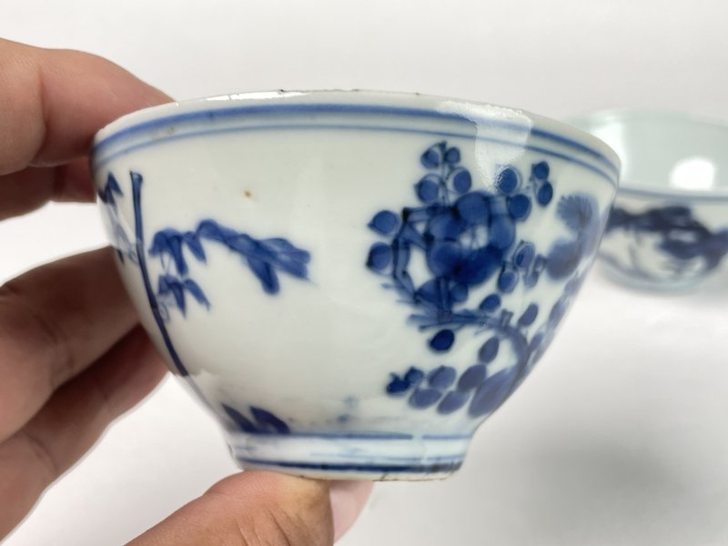 明万历 松竹梅纹杯一对 - 图4