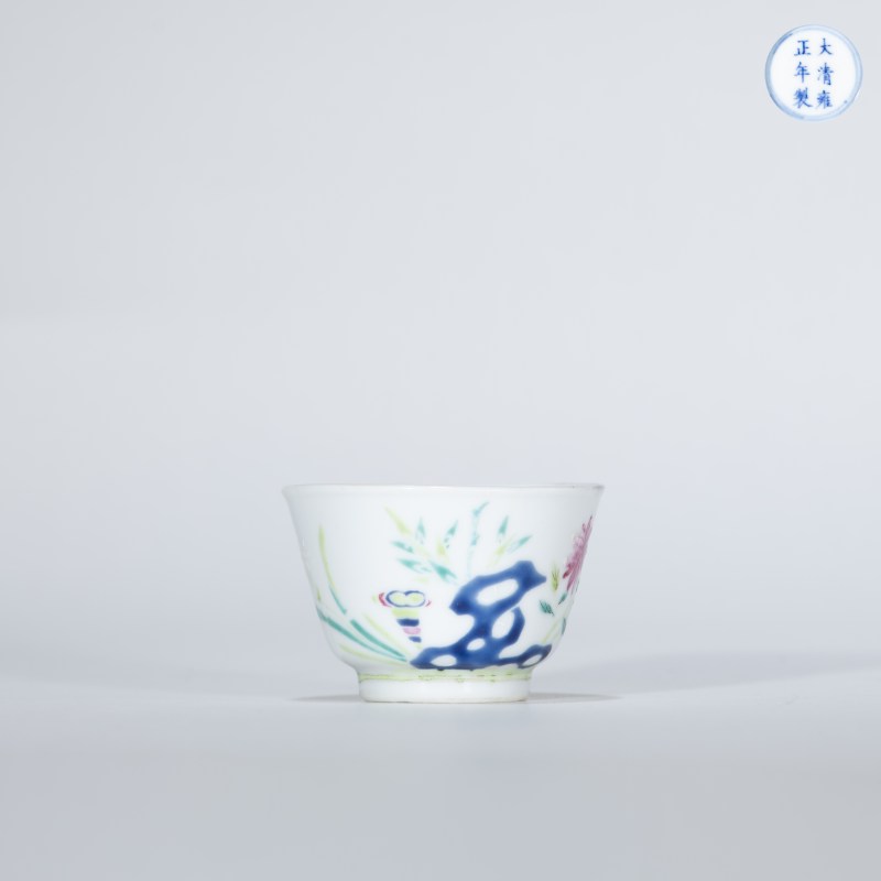 清光绪 冯大坨粉彩杯 - 图1
