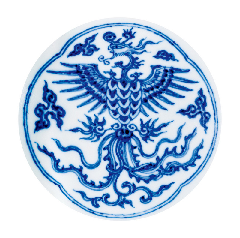 清雍正 青花龙凤纹花口碗 - 图3