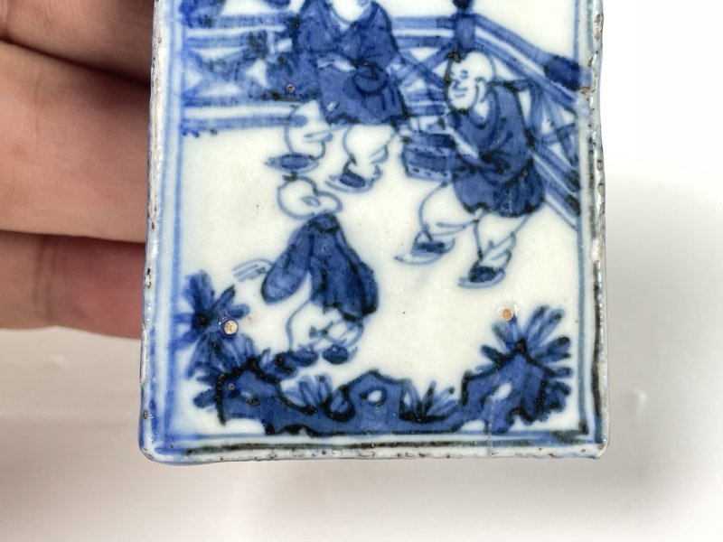 明晚期 青花人物纹挂牌 - 图3