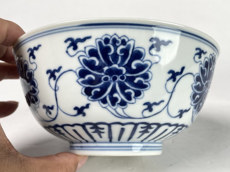清光绪 青花缠枝莲纹碗 - 图3
