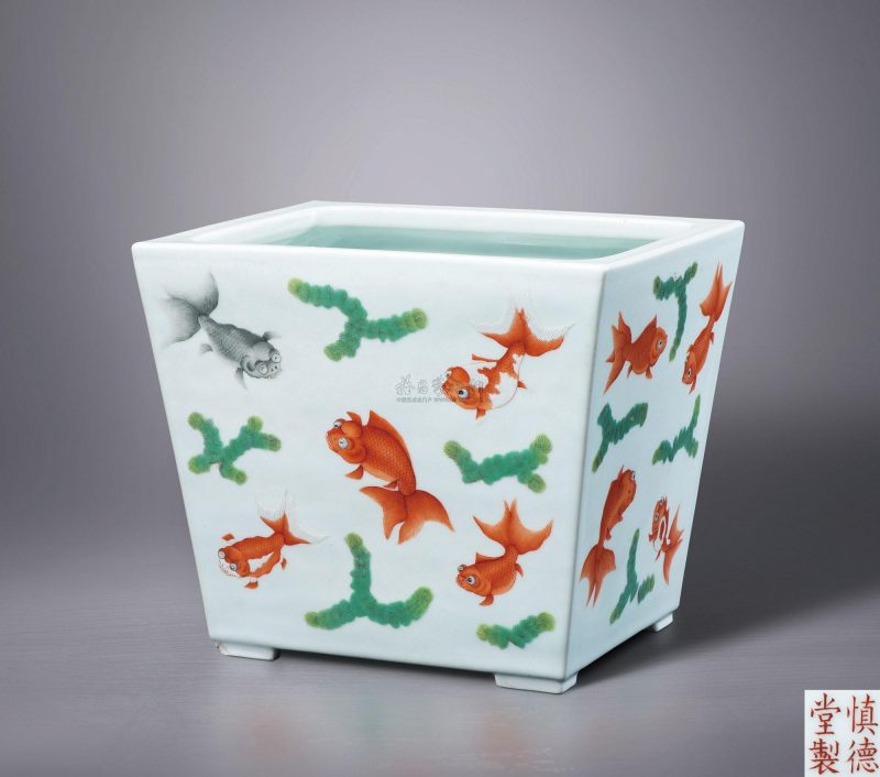 清道光 粉彩金玉满堂鱼藻纹大缸 - 图10