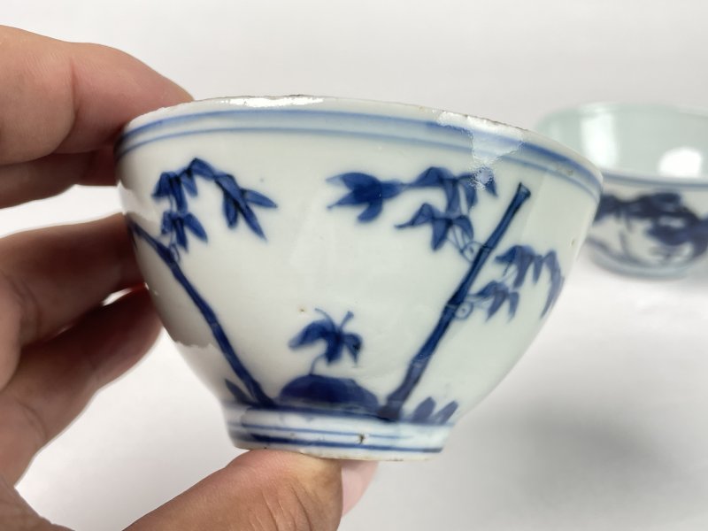 明万历 松竹梅纹杯一对 - 图5