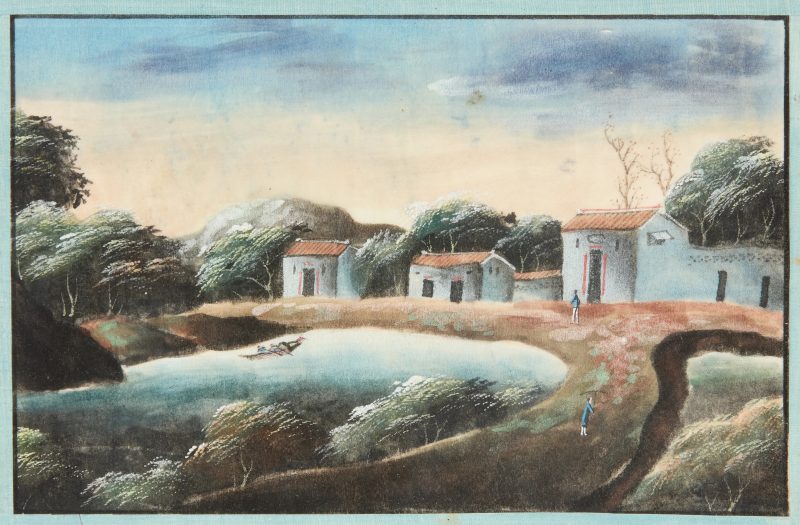 清十九世紀 水粉通草山水畫五幅 | Chinese Guangdong (Canton) school, 19th century - 图5