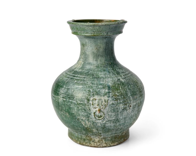 漢 鉛綠釉瓶，壺 | A Chinese lead-green-glazed vase, hu - 图1