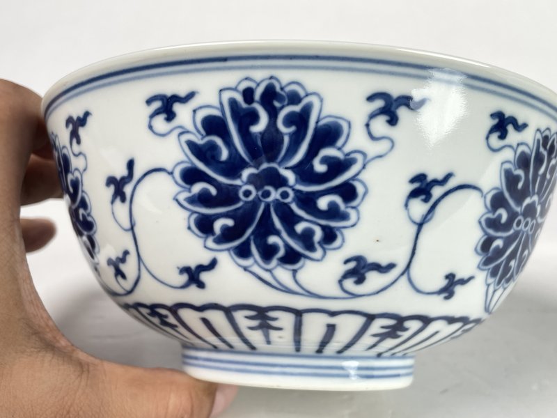 清光绪 青花缠枝莲纹碗 - 图4