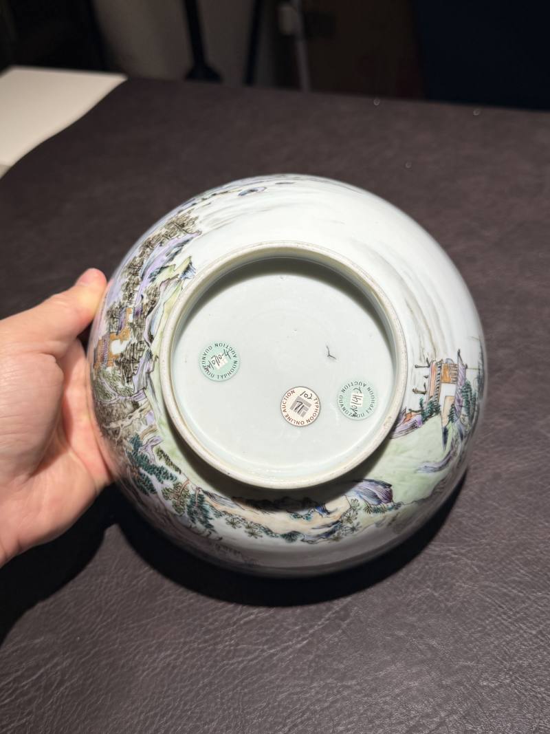 清乾隆 粉彩山水人物碗 - 图11