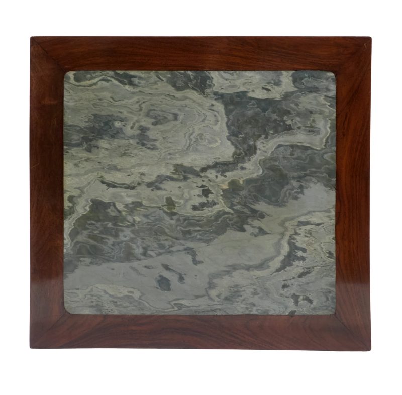 清十八世紀 紅木嵌雲石香几 | A Chinese hongmu marble inset incense stand - 图3