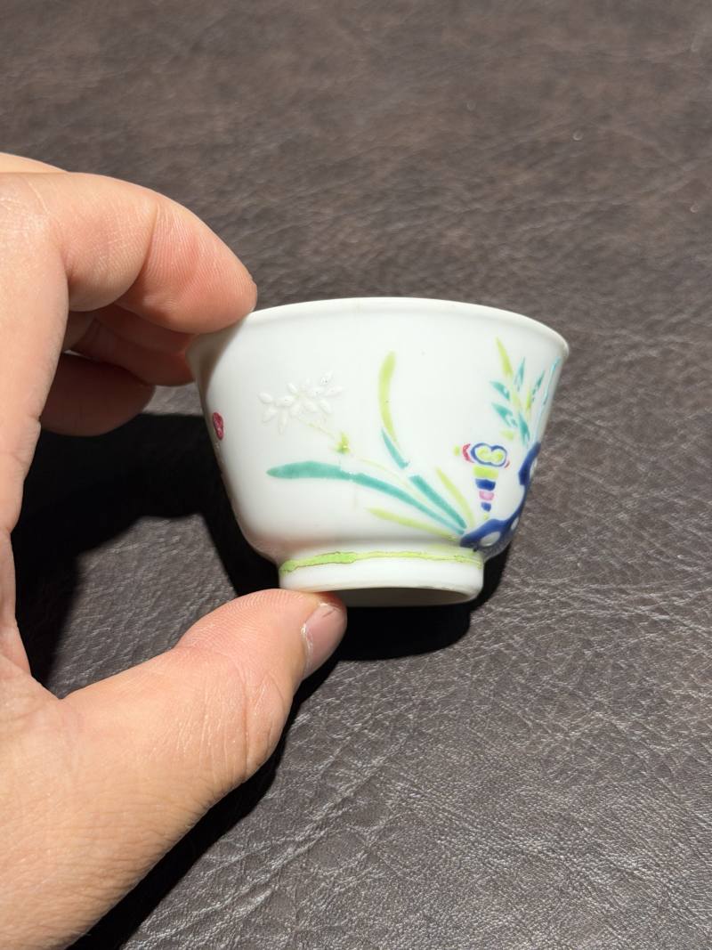 清光绪 冯大坨粉彩杯 - 图3