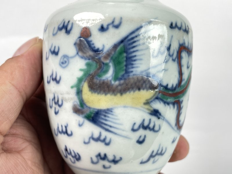清雍正 斗彩凤纹瓶 - 图3
