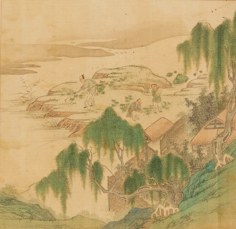 清晚期 《豳風圖》十三幅，設色絹本，玻璃鏡框 | Chinese school, late Qing dynasty - 图3