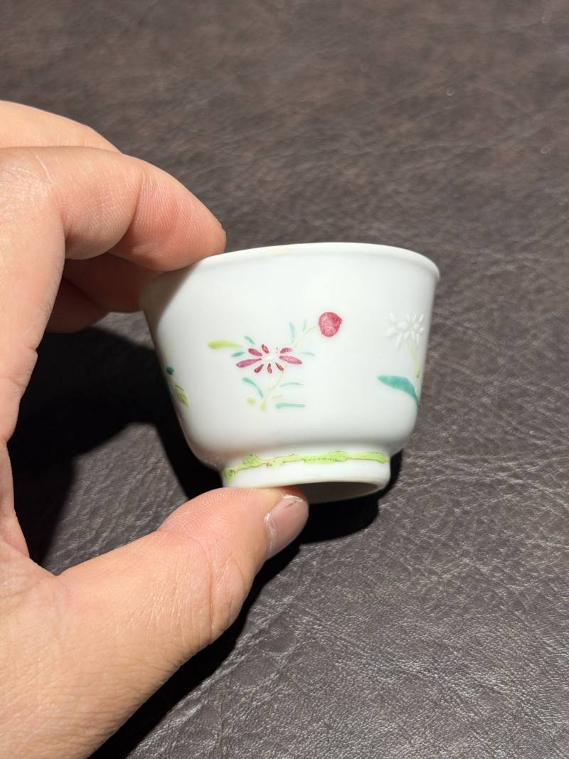 清光绪 冯大坨粉彩杯 - 图4