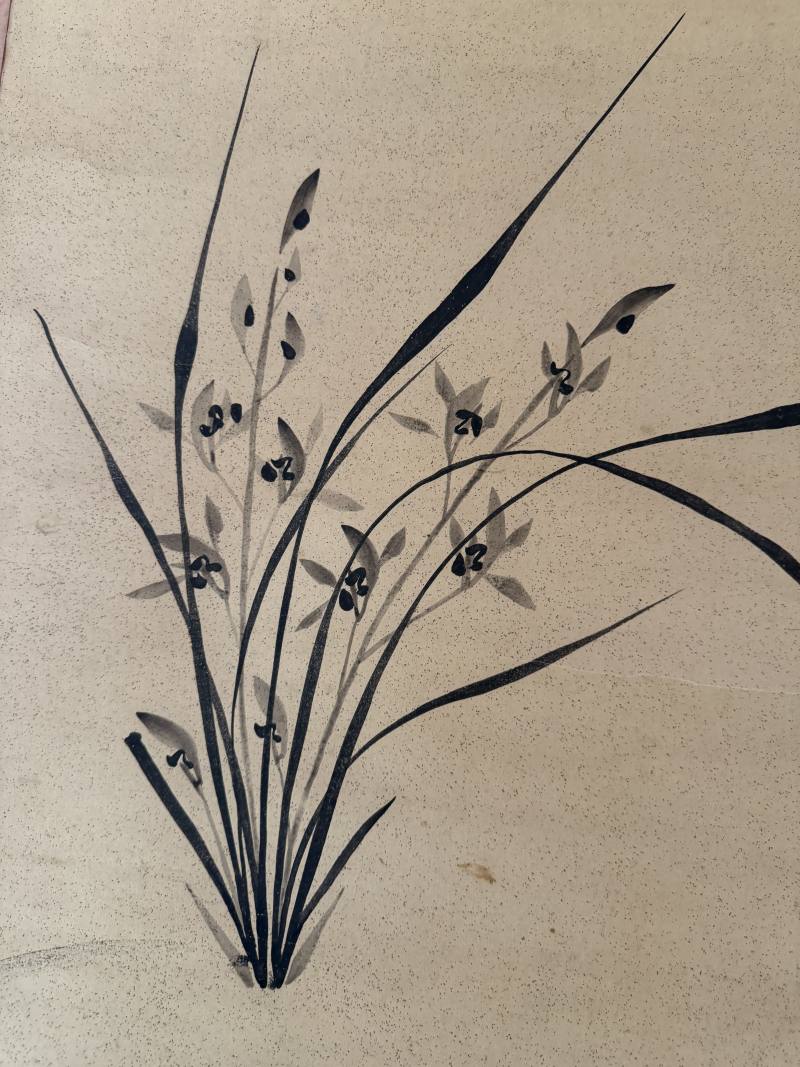 民国 兰花诗文条幅 - 图7