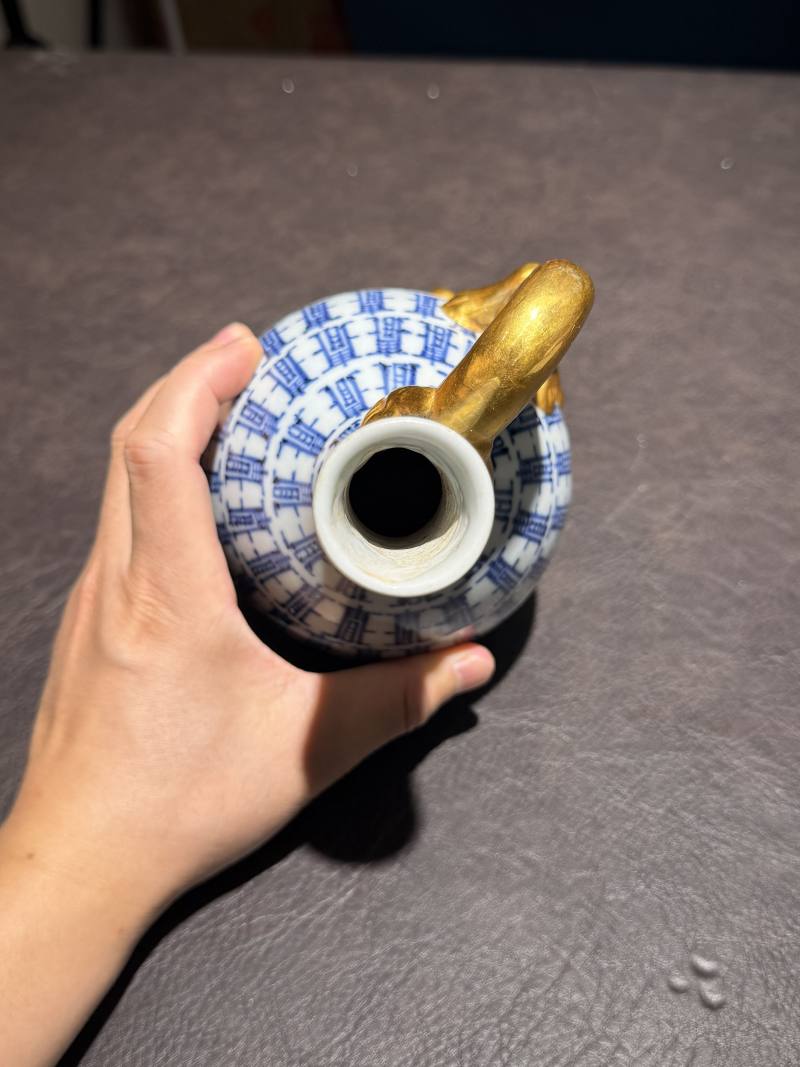 清雍正 青花寿纹执壶 - 图6