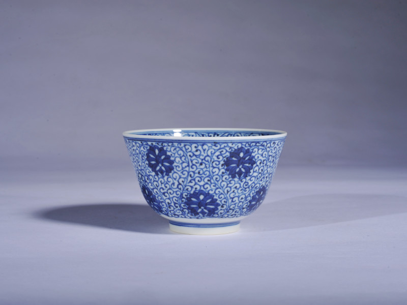 清光绪 青花缠枝莲纹碗 - 图1