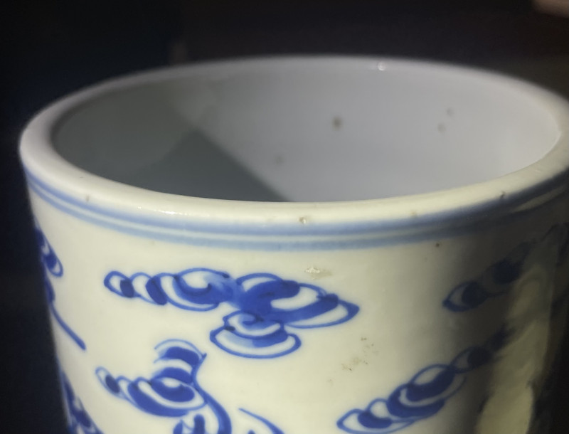 清晚期 青花云龙纹帽筒 - 图11