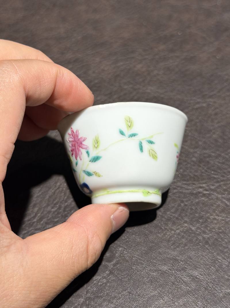 清光绪 冯大坨粉彩杯 - 图5
