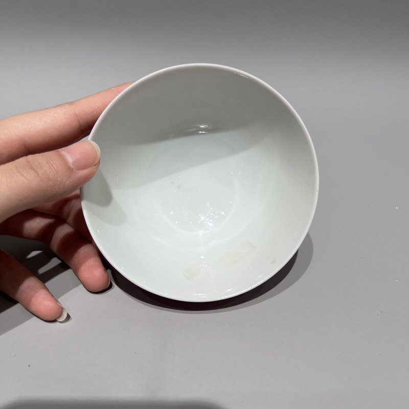 清雍正 内白釉外胭脂水釉茶园 - 图5