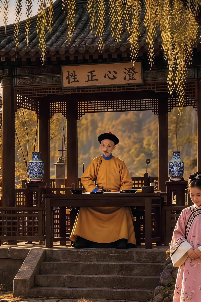 清道光 蓝地粉彩年年吉庆纹灯笼尊 - 图3