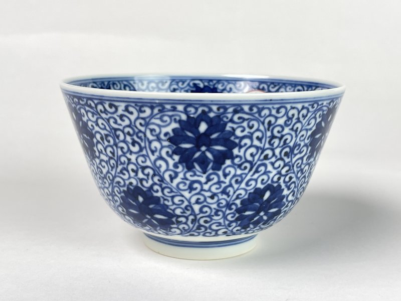 清光绪 青花缠枝莲纹碗 - 图2
