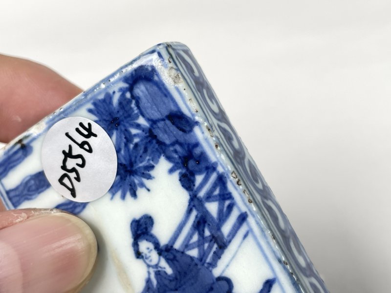 明晚期 青花人物纹挂牌 - 图8
