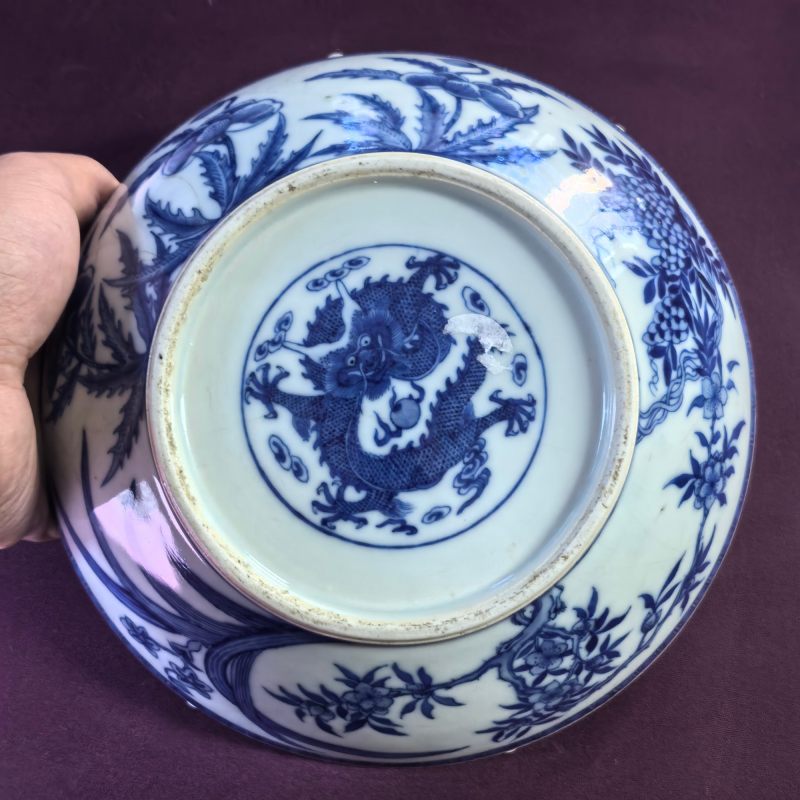 清晚期 青花花卉龙纹盒 - 图10