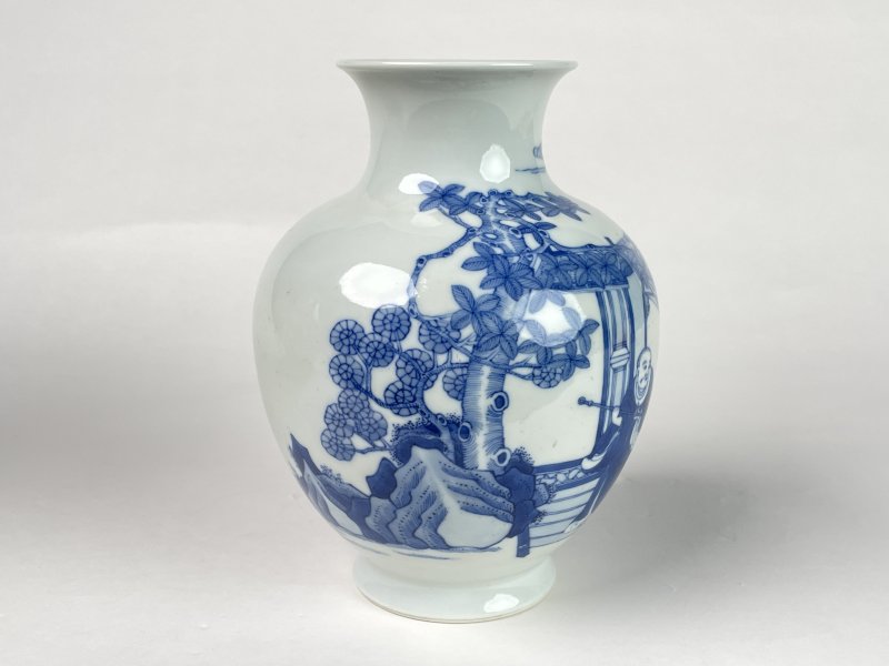 清晚期 青花人物纹尊 - 图5