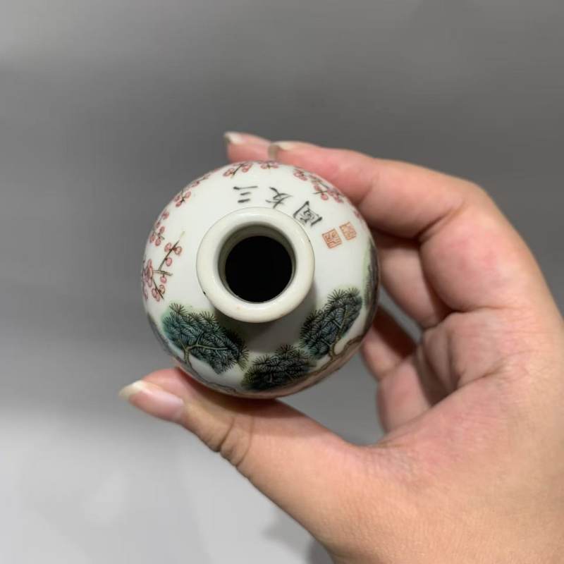 清光绪 素云道人款三友图鼻烟壶 - 图7