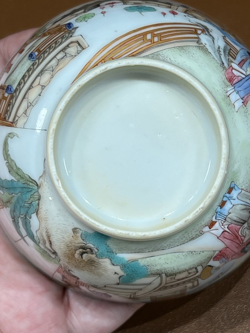 清雍正-乾隆 广珐琅庭院仕女图茶杯 - 图9