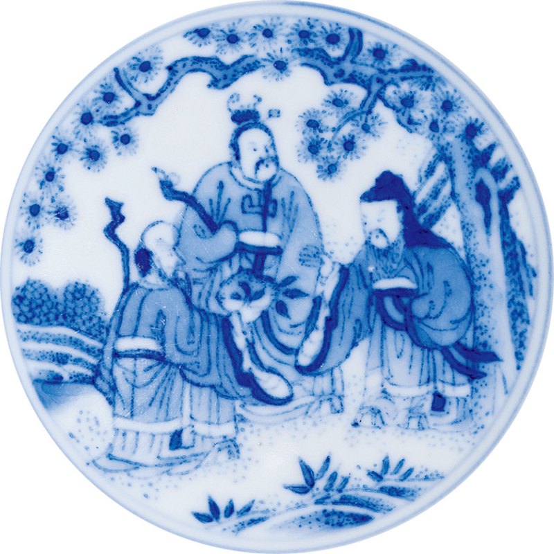 清道光 青花八仙人物碗 - 图2