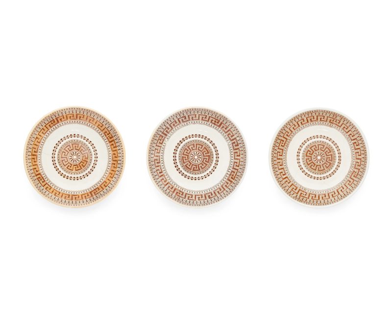 Three large Japanese transfer-ware plates