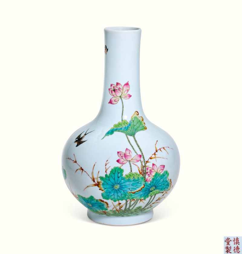 清道光 粉彩海晏河清图小天球瓶 - 图1