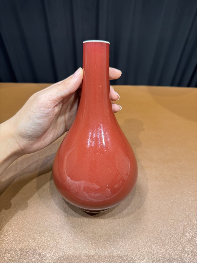 清雍正 宝石红釉小胆瓶 - 图7