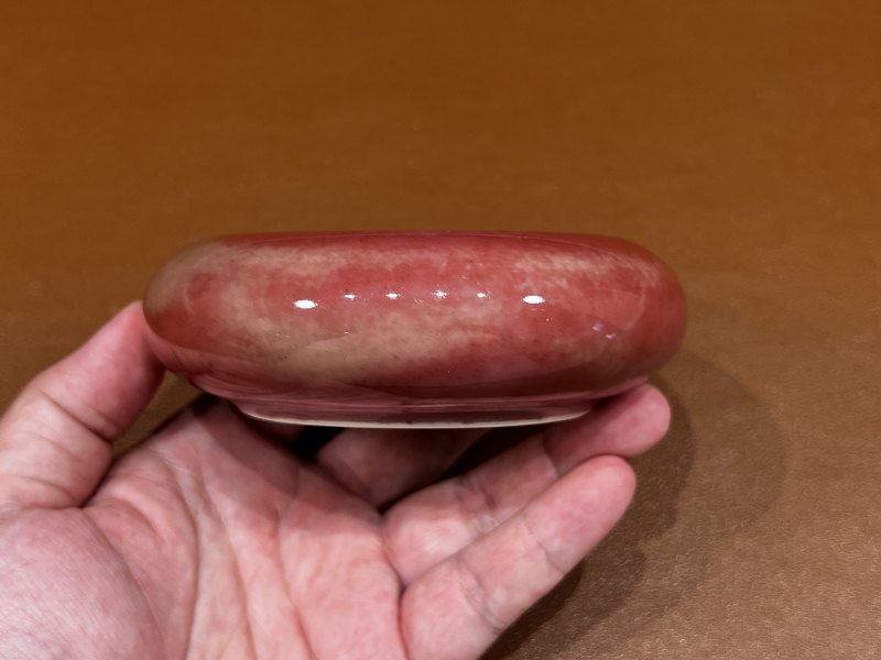 清康熙 豇豆红釉镗锣洗 - 图2