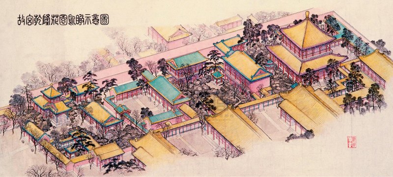 清乾隆 洋彩胭脂红地轧道开光五伦图夔龙耳大瓶 - 图17
