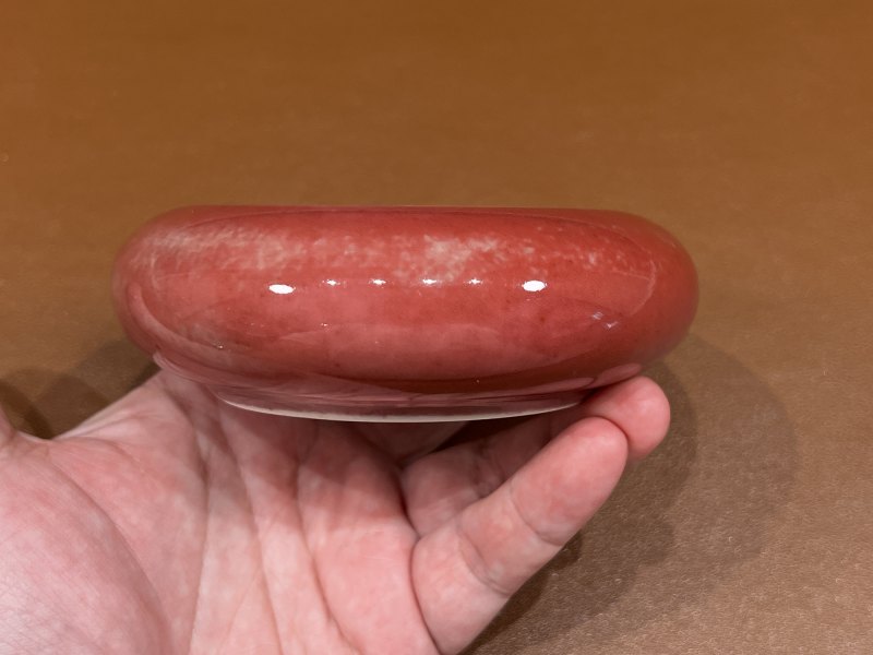 清康熙 豇豆红釉镗锣洗 - 图3