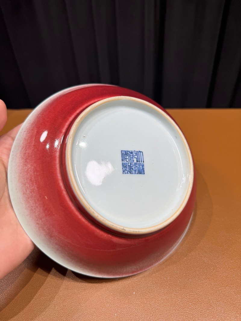 清乾隆 霁红釉盘 - 图7