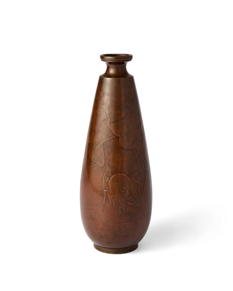 A Japanese bronze vase