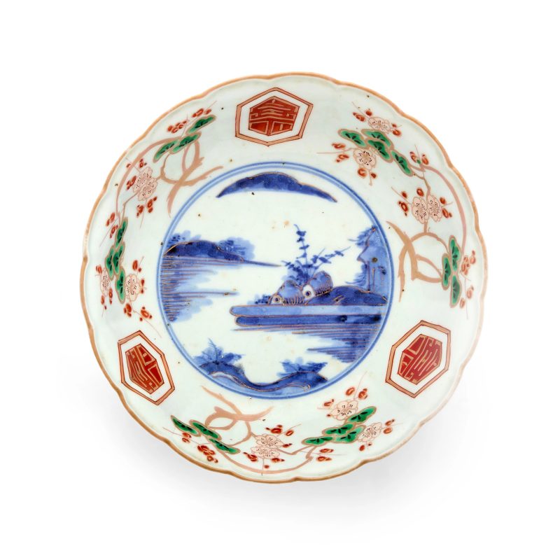 A Japanese verte-Imari bowl