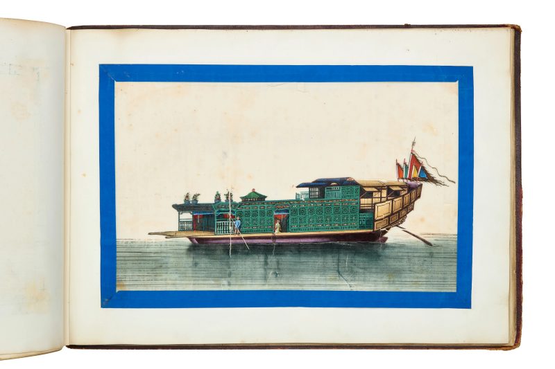 清約1840年 水粉通草船隻圖一組十二幅成冊 | Chinese School, Qing dynasty, circa 1840 - 图7