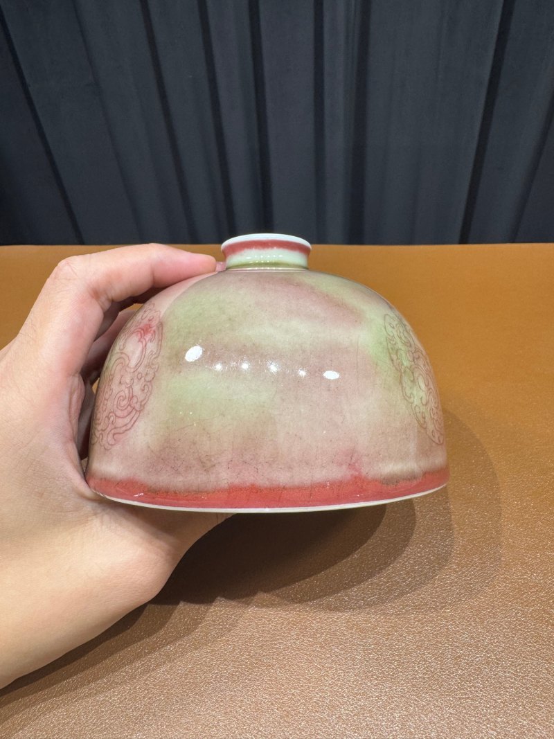 清康熙 豇豆红釉太白尊 - 图5