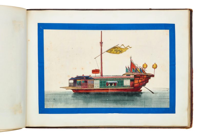 清約1840年 水粉通草船隻圖一組十二幅成冊 | Chinese School, Qing dynasty, circa 1840 - 图8
