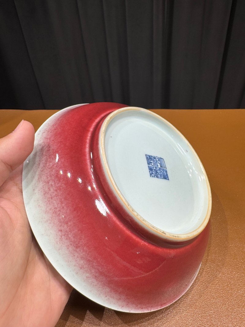 清乾隆 霁红釉盘 - 图9