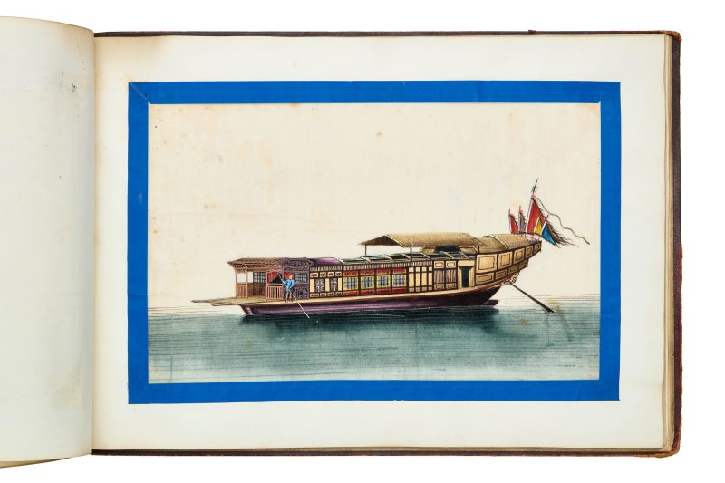 清約1840年 水粉通草船隻圖一組十二幅成冊 | Chinese School, Qing dynasty, circa 1840 - 图9
